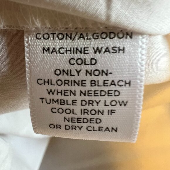 Loft White Cotton Blouse w/Flutter Sleeves and Double Tie Closure - Medium - Picture 5 of 5